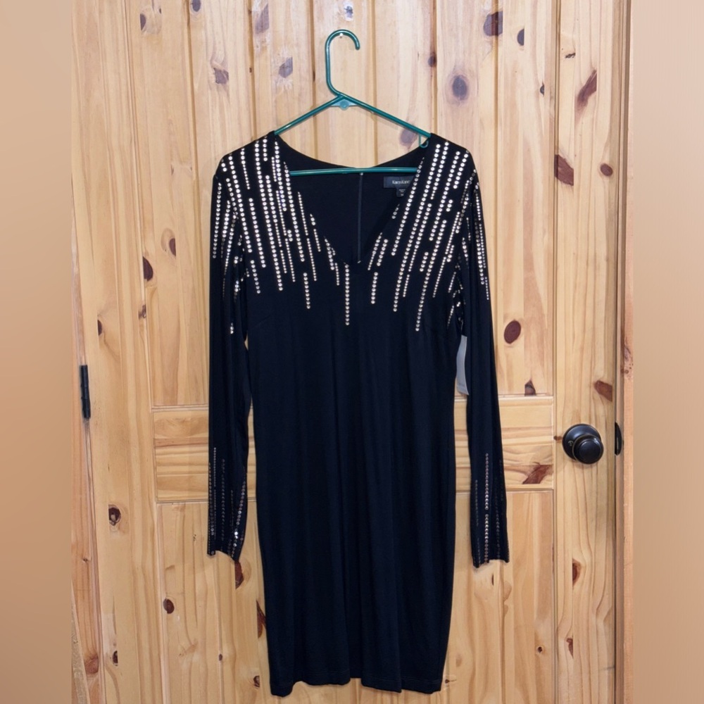 Karen Kane Black/Gold Midi Dress